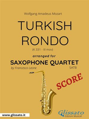 cover image of Turkish Rondo--Saxophone Quartet SCORE